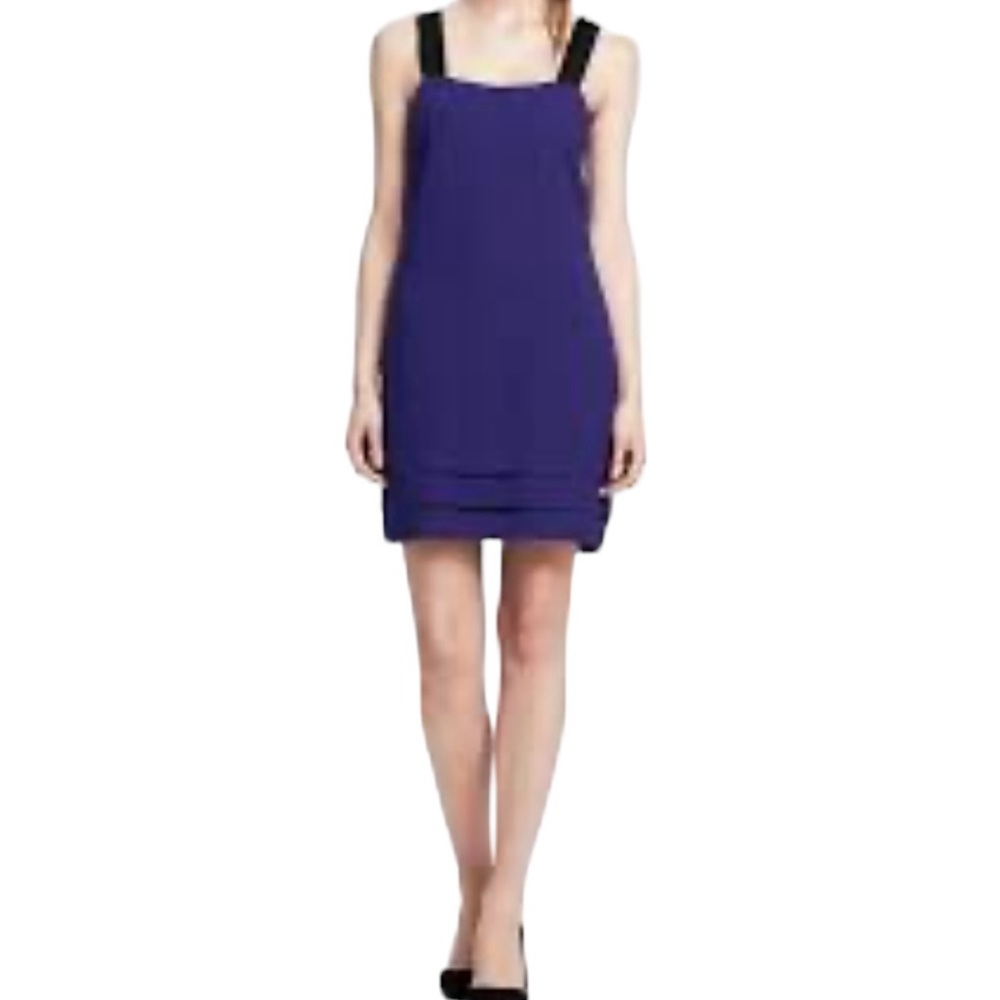 Banana Republic Cobalt Blue Shift Dress with Black Grosgrain Ribbon Straps